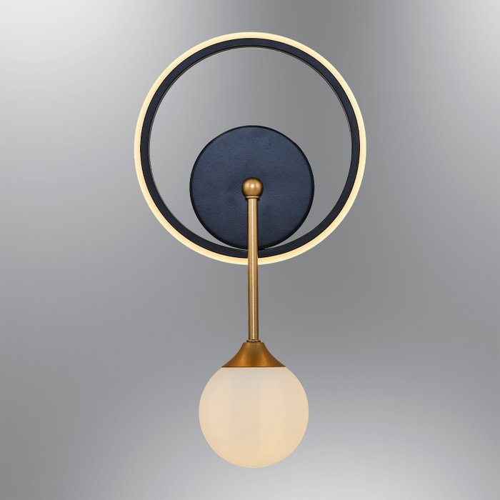 Opviq Lámpara de pared moderna con tapa de cristal, Negro